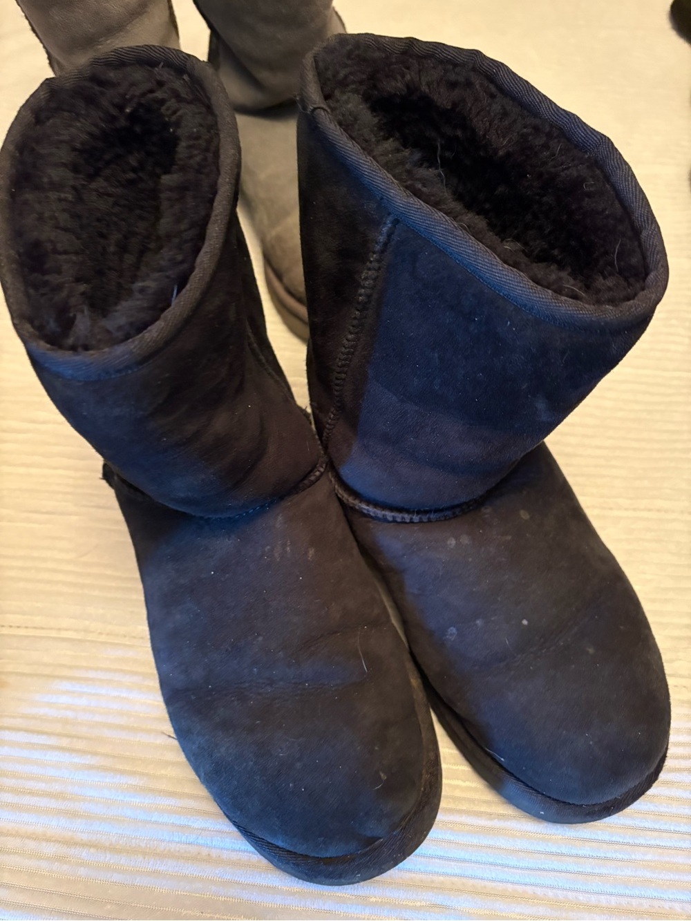 UGG Black Short Shearling-Lined Ankle Boots
